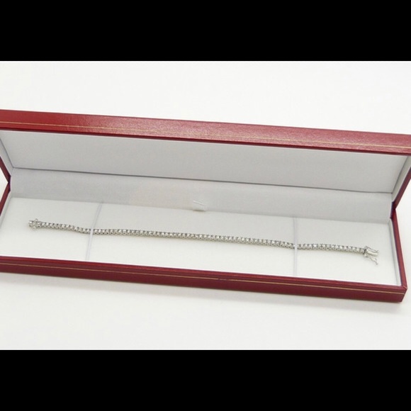 18K White Gold CZ Tennis Bracelet